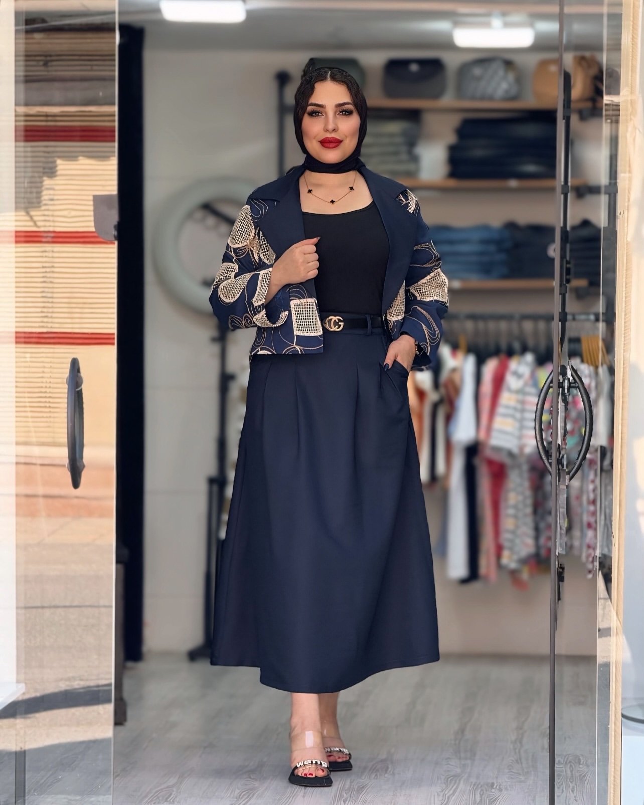 ست کت دامن گلدوزی