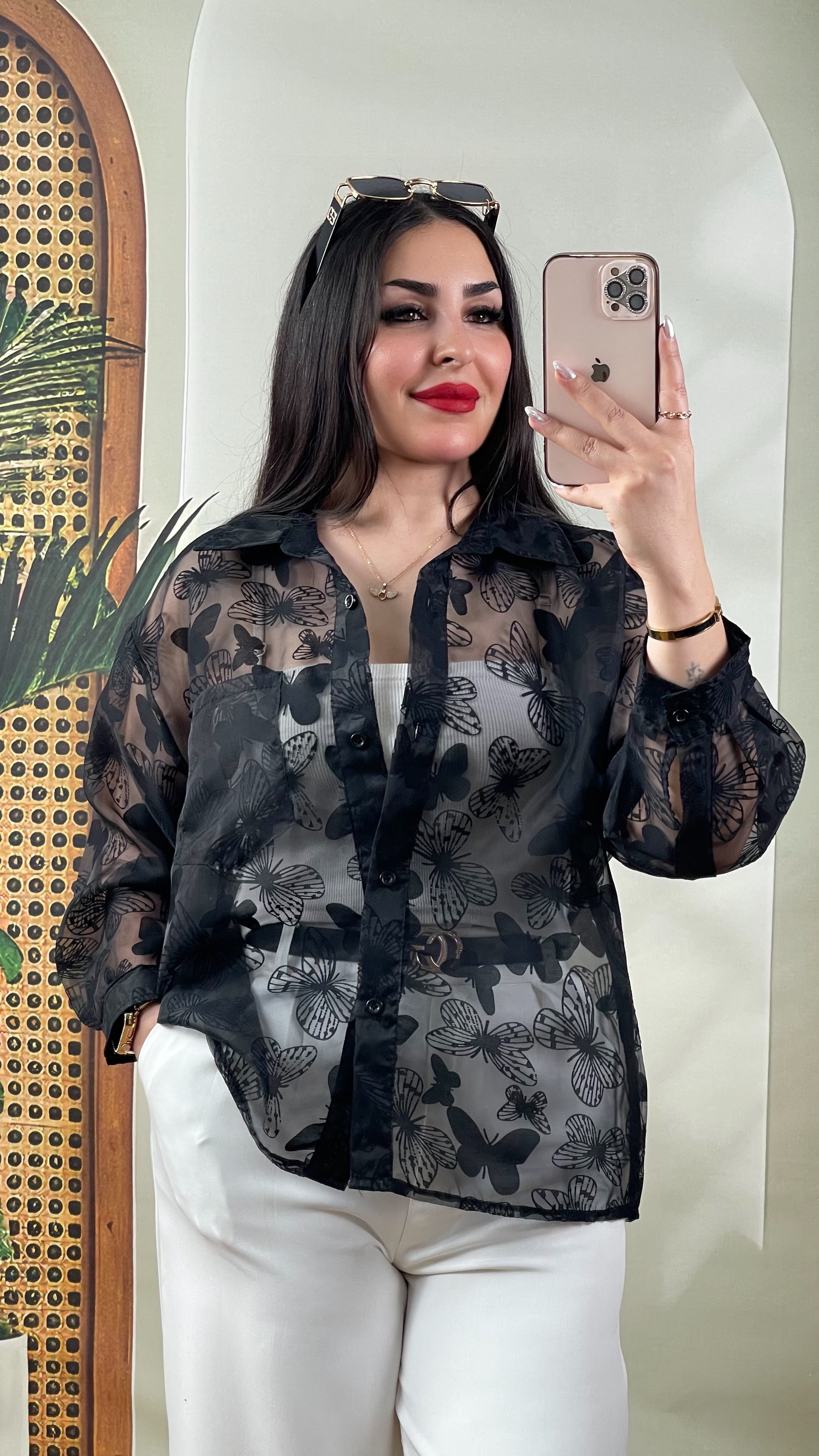 شومیز شیشه ای پروانه